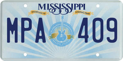MS license plate MPA409