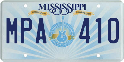 MS license plate MPA410
