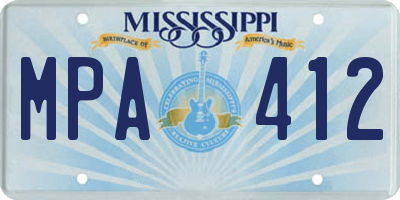 MS license plate MPA412