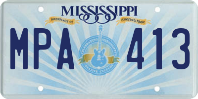 MS license plate MPA413