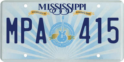 MS license plate MPA415