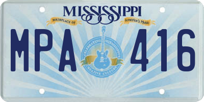 MS license plate MPA416
