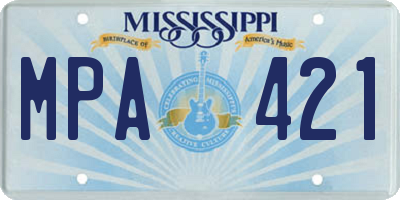 MS license plate MPA421