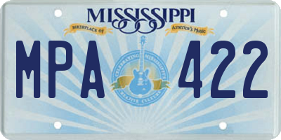 MS license plate MPA422
