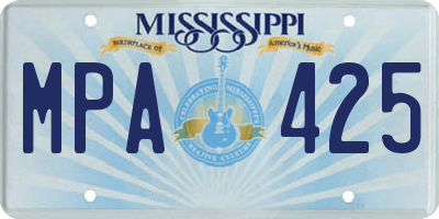MS license plate MPA425