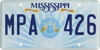 MS license plate MPA426