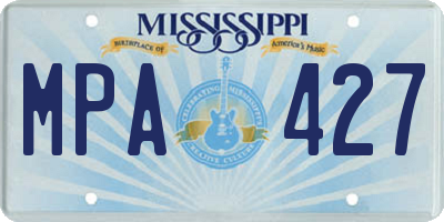 MS license plate MPA427