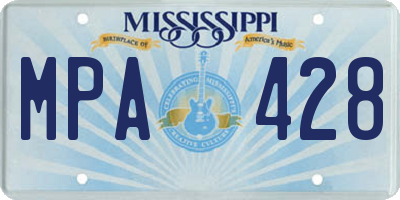 MS license plate MPA428