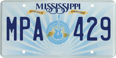 MS license plate MPA429