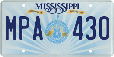 MS license plate MPA430