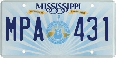 MS license plate MPA431
