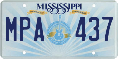 MS license plate MPA437