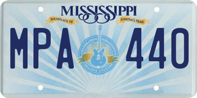 MS license plate MPA440