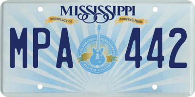MS license plate MPA442