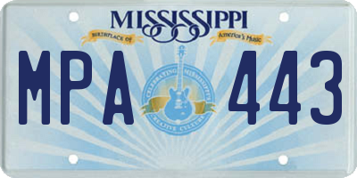 MS license plate MPA443