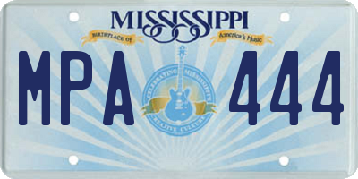 MS license plate MPA444