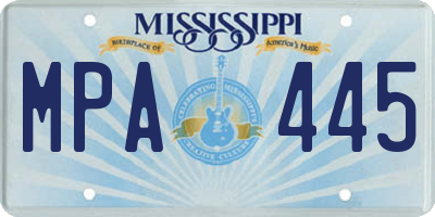 MS license plate MPA445