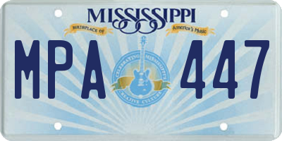 MS license plate MPA447