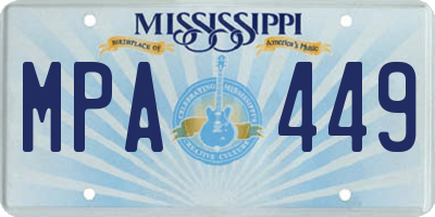 MS license plate MPA449