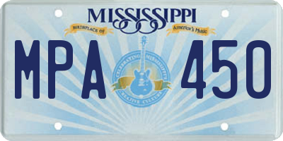 MS license plate MPA450