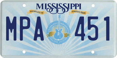MS license plate MPA451