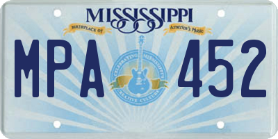 MS license plate MPA452
