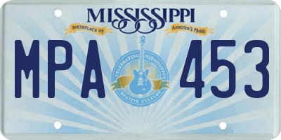 MS license plate MPA453