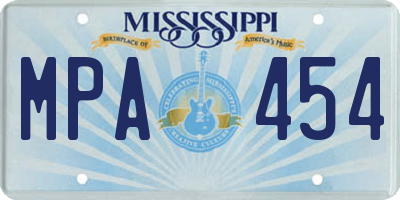 MS license plate MPA454
