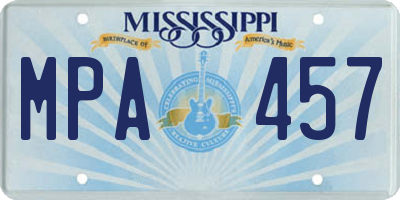 MS license plate MPA457