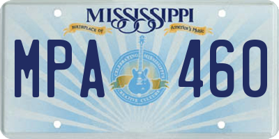 MS license plate MPA460
