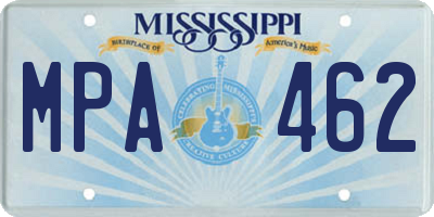 MS license plate MPA462