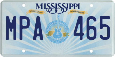 MS license plate MPA465