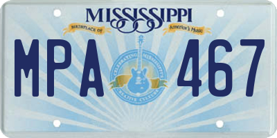 MS license plate MPA467