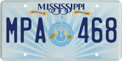 MS license plate MPA468