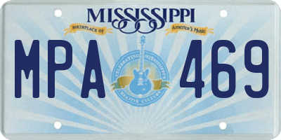MS license plate MPA469
