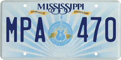 MS license plate MPA470