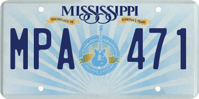 MS license plate MPA471
