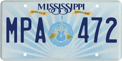 MS license plate MPA472