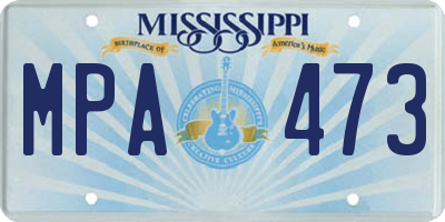 MS license plate MPA473