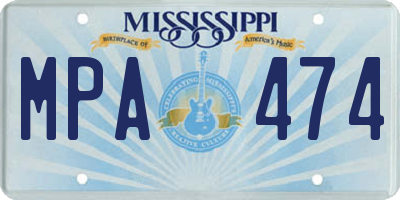 MS license plate MPA474