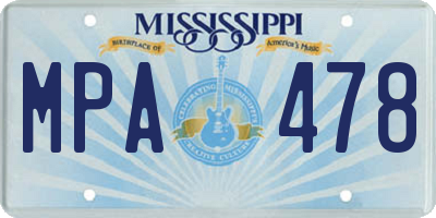 MS license plate MPA478