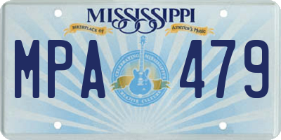 MS license plate MPA479