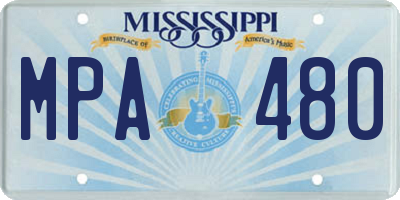 MS license plate MPA480