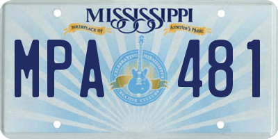 MS license plate MPA481