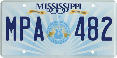 MS license plate MPA482