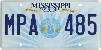 MS license plate MPA485