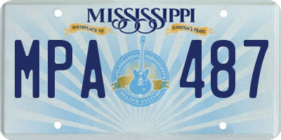 MS license plate MPA487