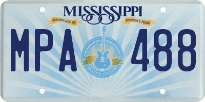 MS license plate MPA488