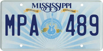 MS license plate MPA489