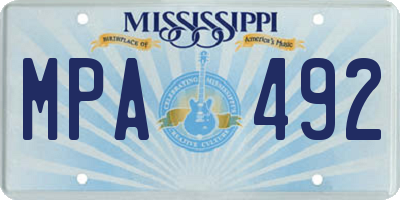 MS license plate MPA492